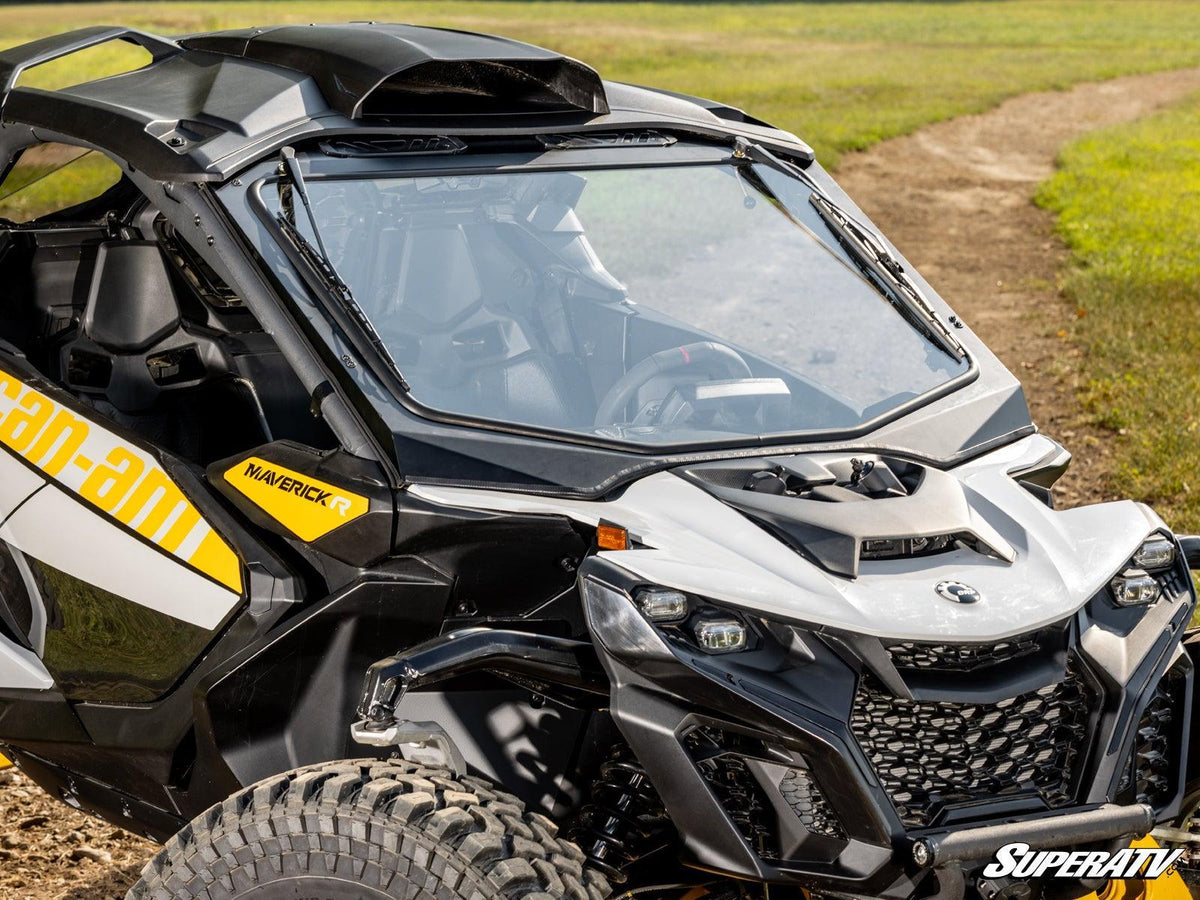Can-Am Maverick R Glass Windshield-Windshield-Super ATV-Driver &amp; Passenger Side Wipers-Black Market UTV