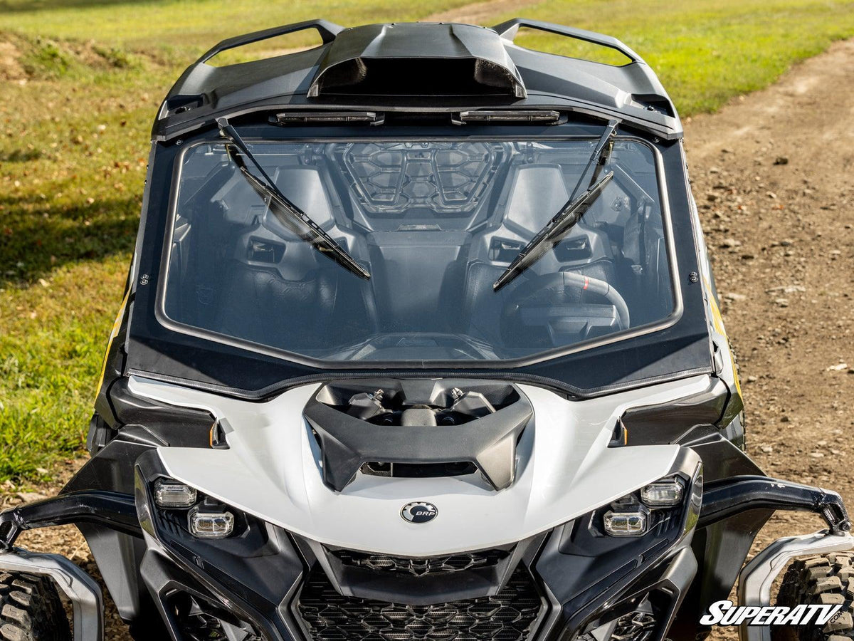 Can-Am Maverick R Glass Windshield-Windshield-Super ATV-Driver &amp; Passenger Side Wipers-Black Market UTV