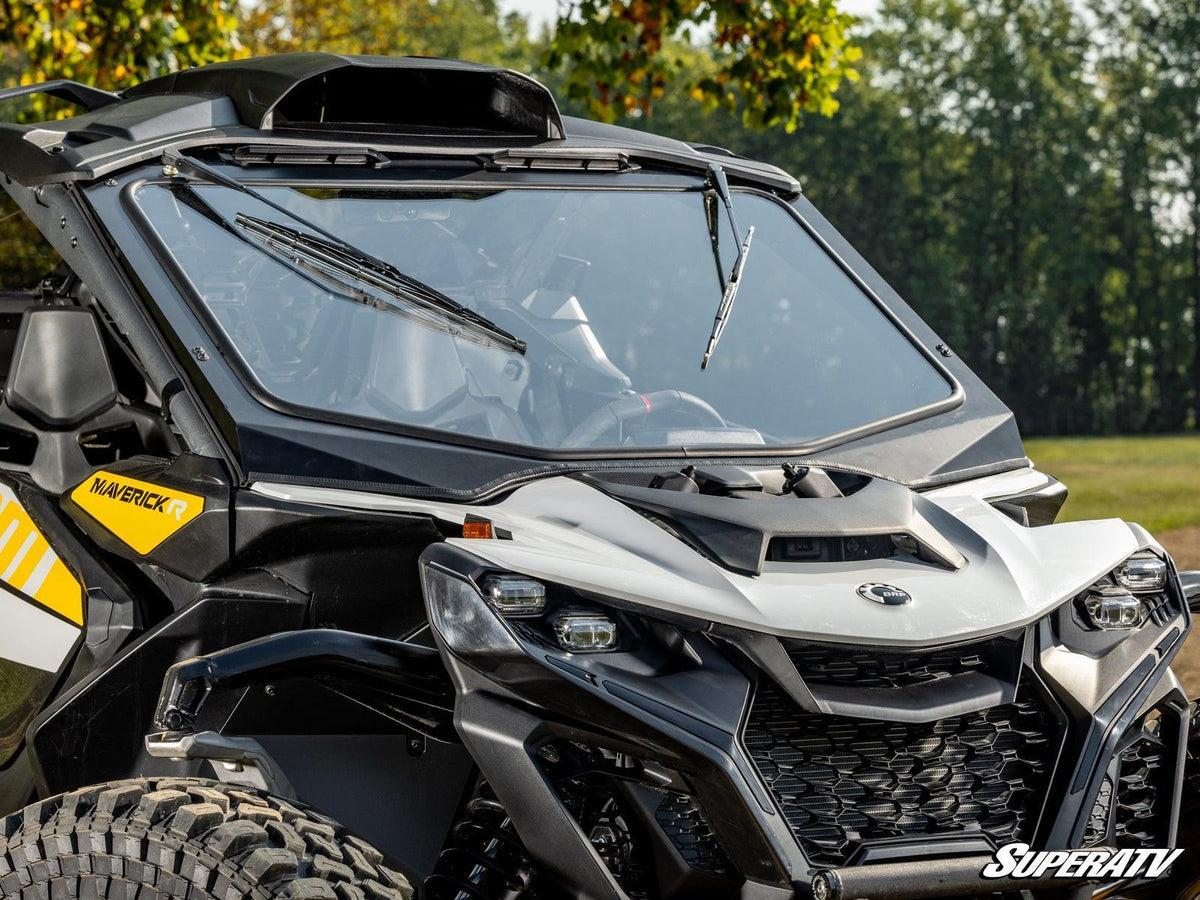 Can-Am Maverick R Glass Windshield-Windshield-Super ATV-Driver &amp; Passenger Side Wipers-Black Market UTV