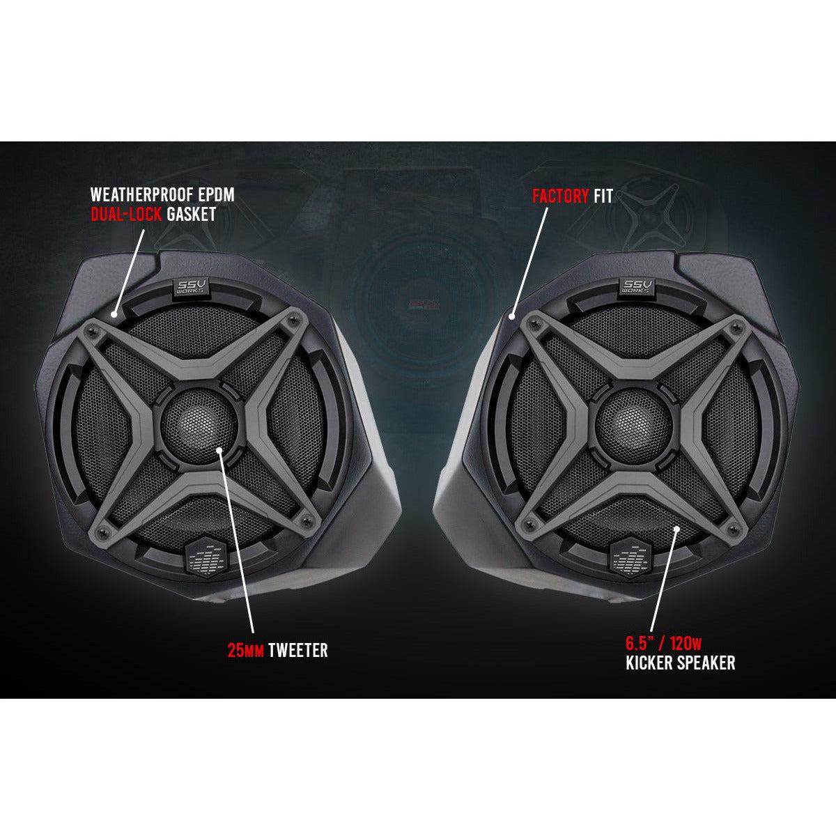 CAN AM X3 FRONT SPEAKER PODS-sound-SSV Works-Unloaded-Black Market UTV