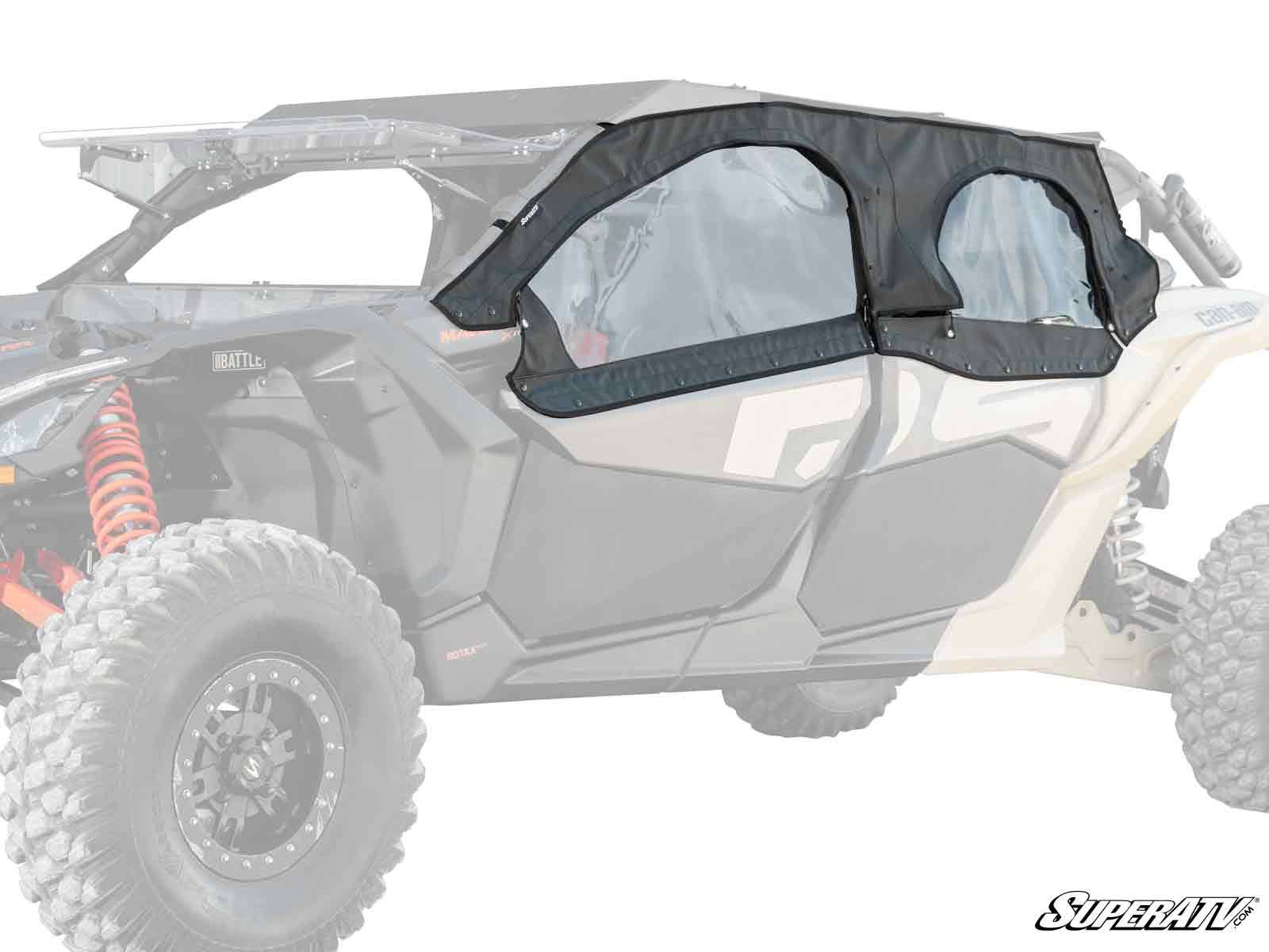 CAN-AM MAVERICK X3 MAX PRIMAL SOFT CAB ENCLOSURE UPPER DOORS-Doors-Super ATV-NO-Black Market UTV