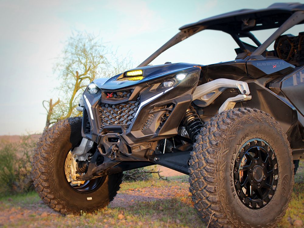CAN-AM Maverick R - Hood Mount Light Bar-Black Market UTV Dealer-Linear-6 Elite-No Wiring Kit-Black Market UTV