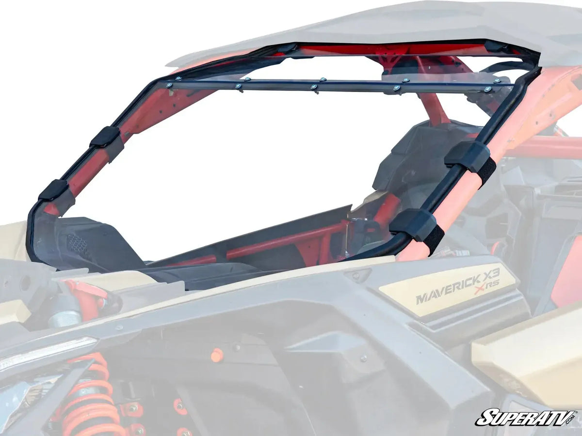 CAN-AM MAVERICK X3 FULL WINDSHIELD-Windshield-Super ATV-No-Scratch Resistant Polycarbonate - Clear-Black Market UTV