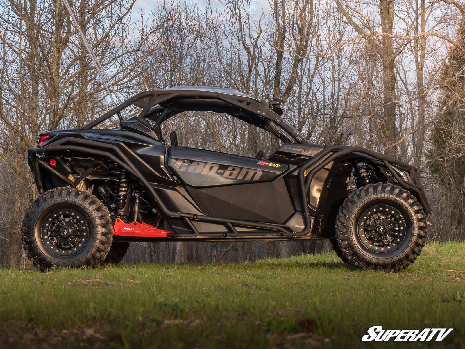 CAN-AM MAVERICK X3 64" HIGH CLEARANCE REAR TRAILING ARMS-Sway Bar-Super ATV-Red-Black Market UTV