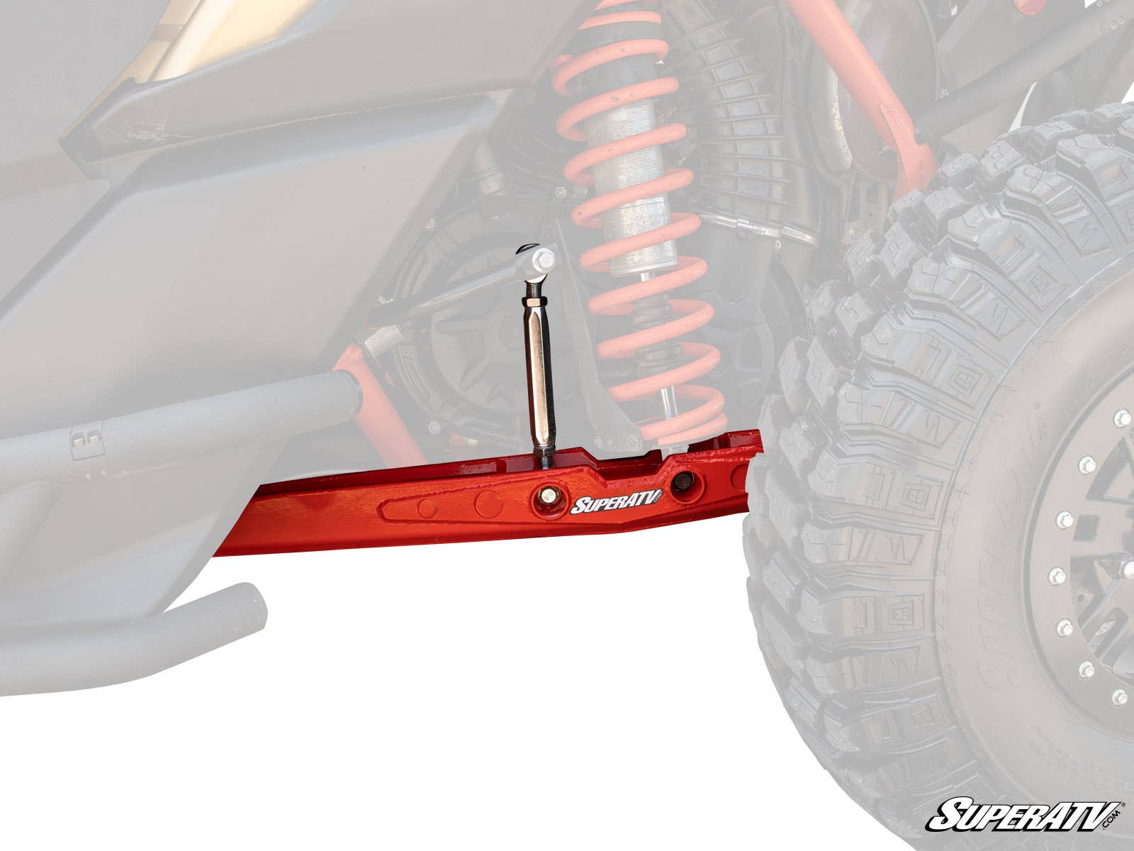 CAN-AM MAVERICK X3 72" REAR TRAILING ARMS-Radius Rods-Super ATV-72 inch Wide-Red-Black Market UTV