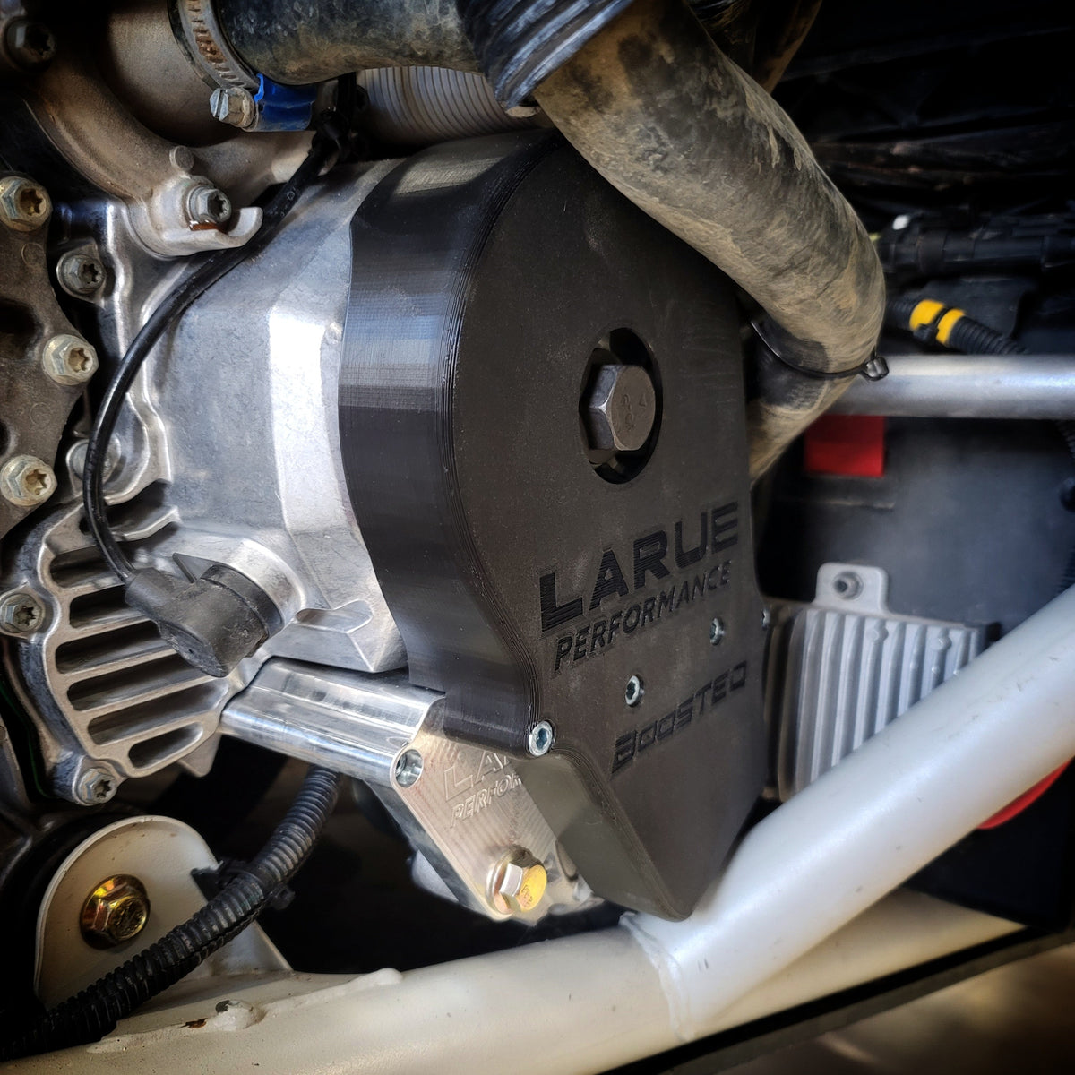 Can-Am X3 Alternator Belt Cover-larueperformance.com-Black-195 amp Alternator Kit-Black Market UTV