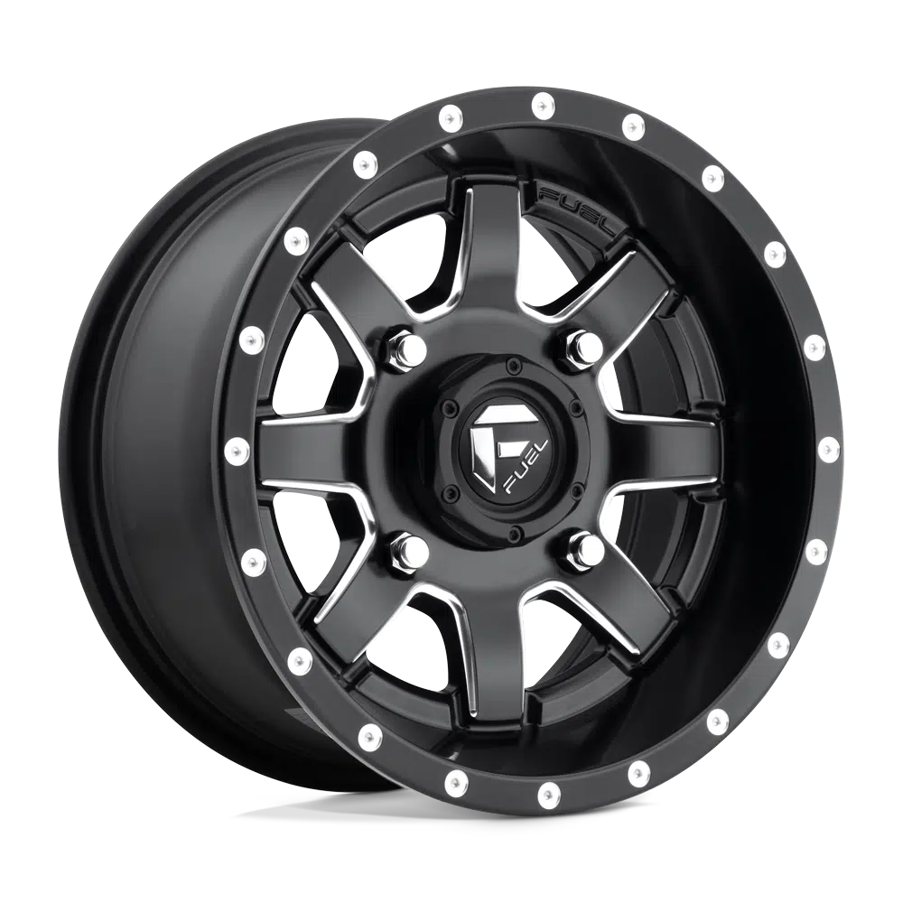 FUEL WHEELS MAVERICK-Wheels-Fuel Wheels-MATTE BLACK MILLED-14&quot; diameter - 14X7 13mm offset - 4X110 bolt pattern-Black Market UTV