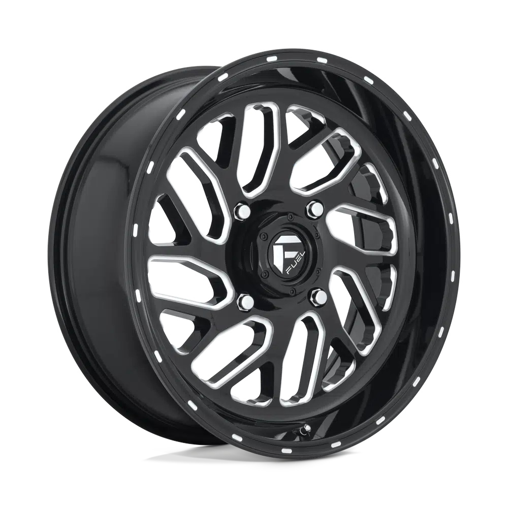 FUEL WHEELS TRITON-Wheels-Fuel Wheels-GLOSS BLACK MILLED-18&quot; diameter - 18X7 13mm offset - 4X137 bolt pattern-Black Market UTV