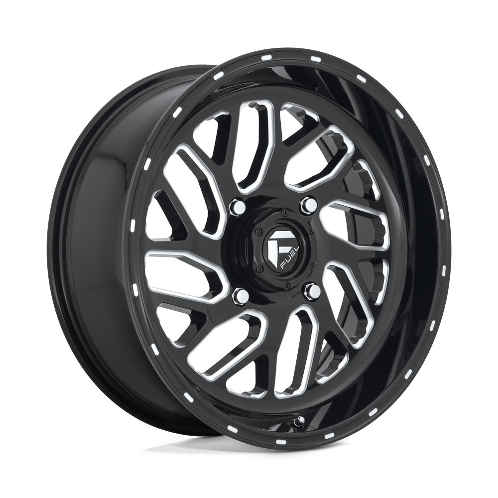 FUEL WHEELS TRITON-Wheels-Fuel Wheels-GLOSS BLACK MILLED-18" diameter - 18X7 13mm offset - 4X137 bolt pattern-Black Market UTV