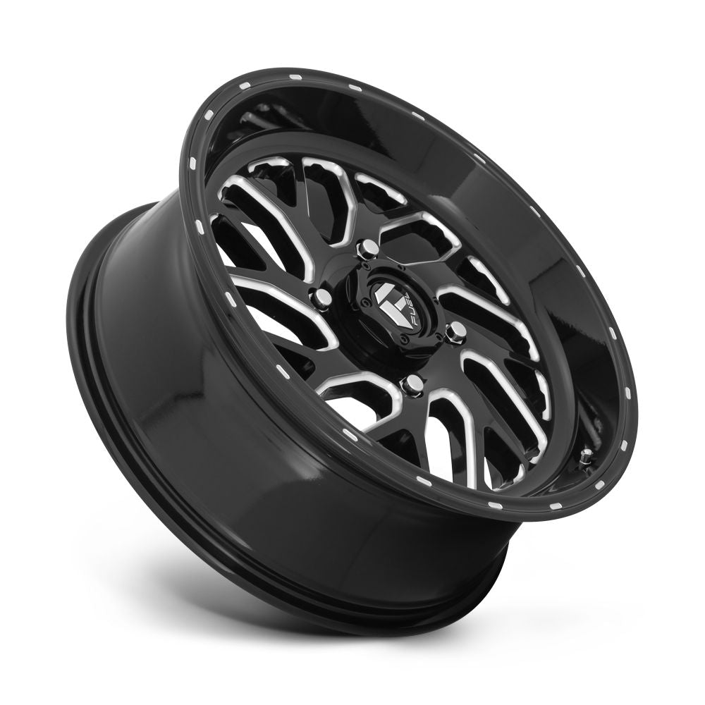 FUEL WHEELS TRITON-Wheels-Fuel Wheels-GLOSS BLACK MILLED-16&quot; diameter - 16X7 13mm offset - 4X137 bolt pattern-Black Market UTV