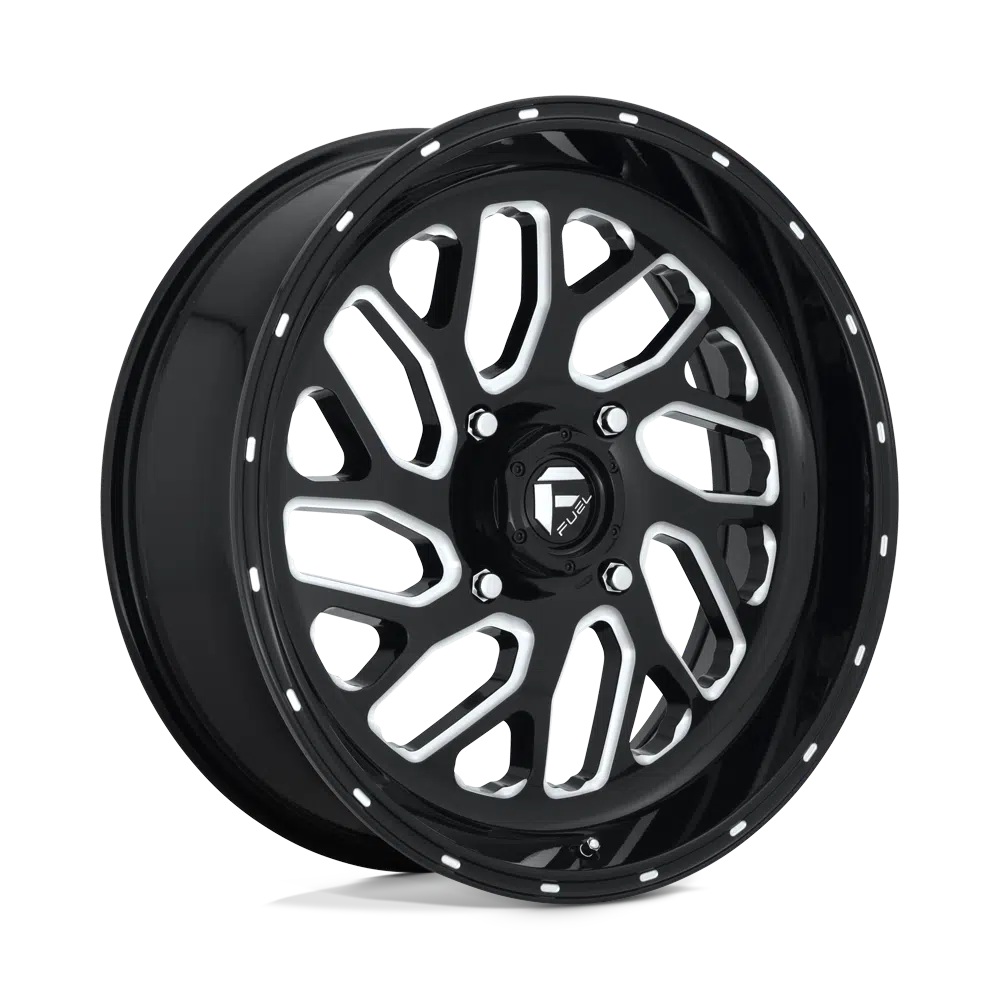 FUEL WHEELS TRITON-Wheels-Fuel Wheels-GLOSS BLACK MILLED-20&quot; diameter - 20X7 13mm offset - 4X137 bolt pattern-Black Market UTV