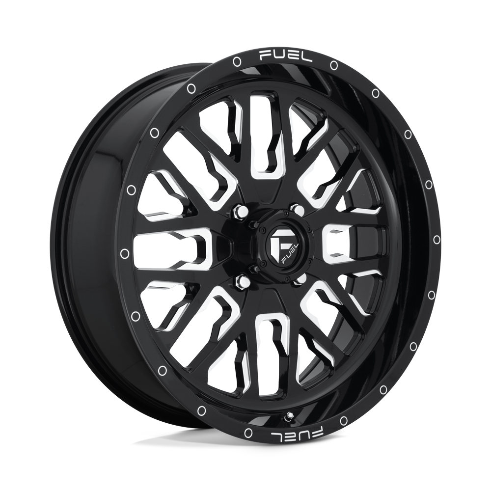 FUEL WHEELS STROKE-Wheels-Fuel Wheels-GLOSS BLACK MILLE-20&quot; diameter - 20X7 13mm offset - 4X137 bolt pattern-Black Market UTV