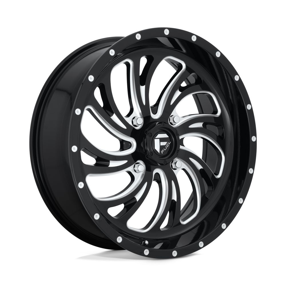 FUEL WHEELS KOMPRESSOR-Wheels-Fuel Wheels-GLOSS BLACK MILLED-18&quot; diameter - 18X7 13mm offset - 4X137 bolt pattern-Black Market UTV