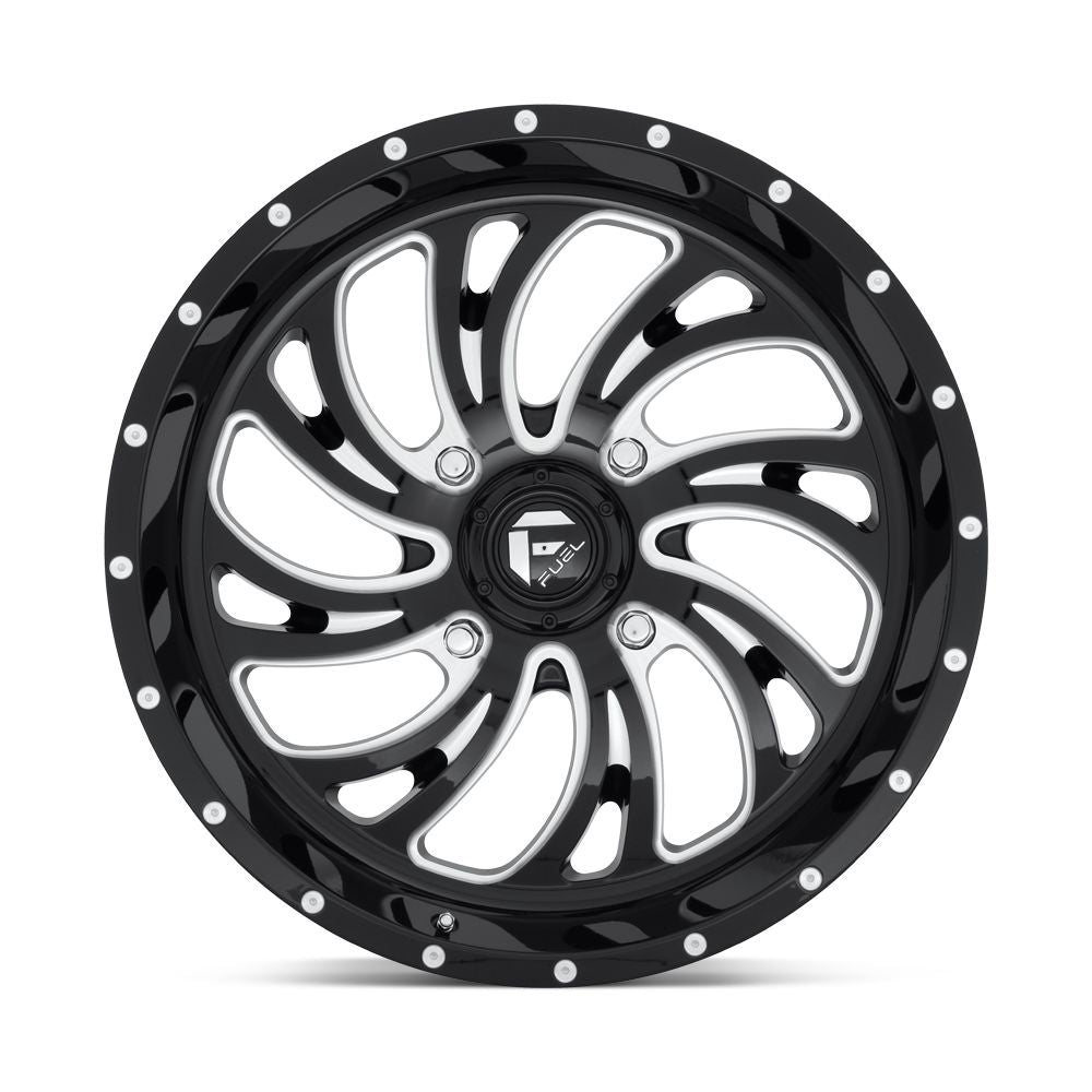FUEL WHEELS KOMPRESSOR-Wheels-Fuel Wheels-GLOSS BLACK MILLED-18&quot; diameter - 18X7 13mm offset - 4X137 bolt pattern-Black Market UTV