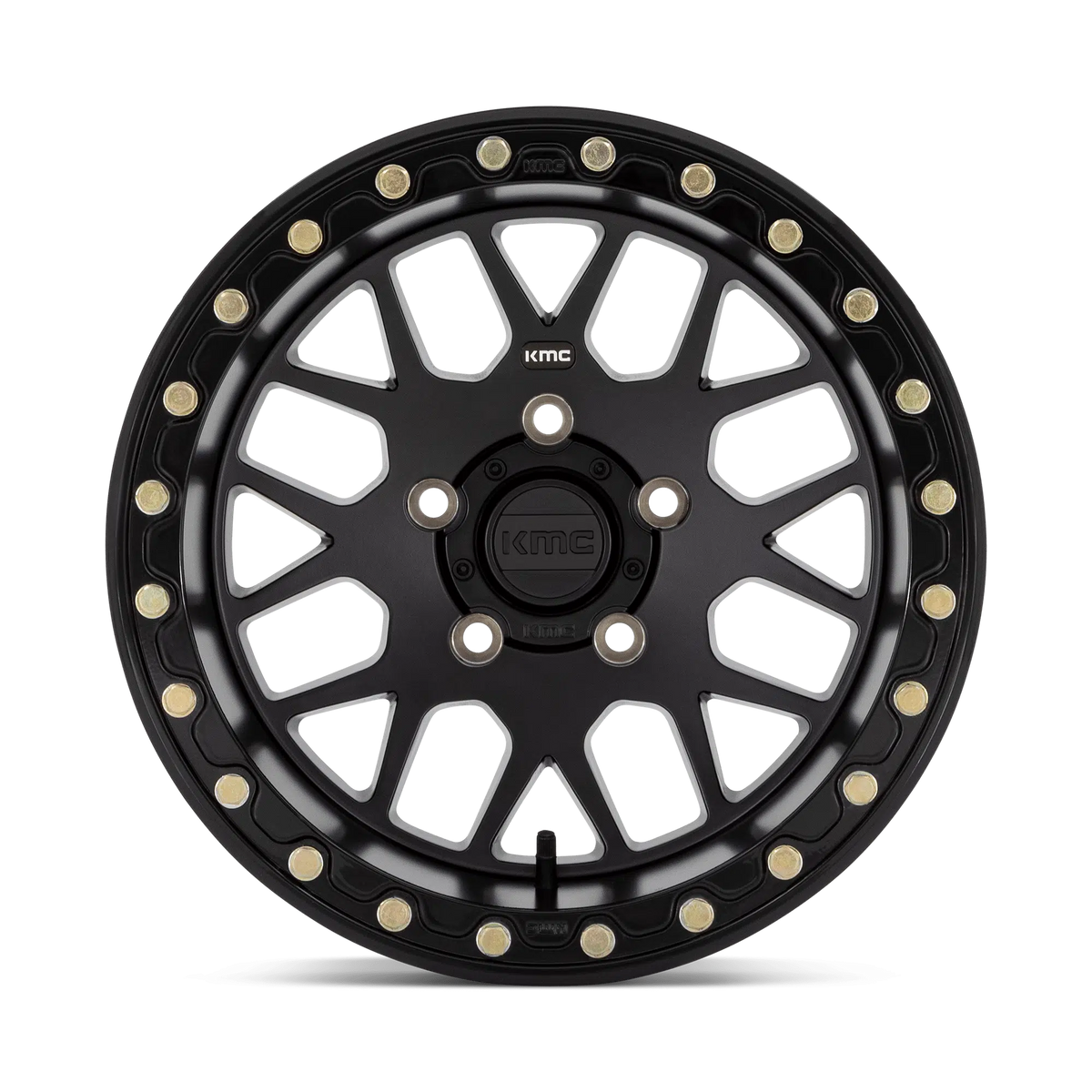 KMC WHEELS KS235 GRENADE BEADLOCK-Wheels-KMC-4X110-14X7 38mm-SATIN BLACK-Black Market UTV