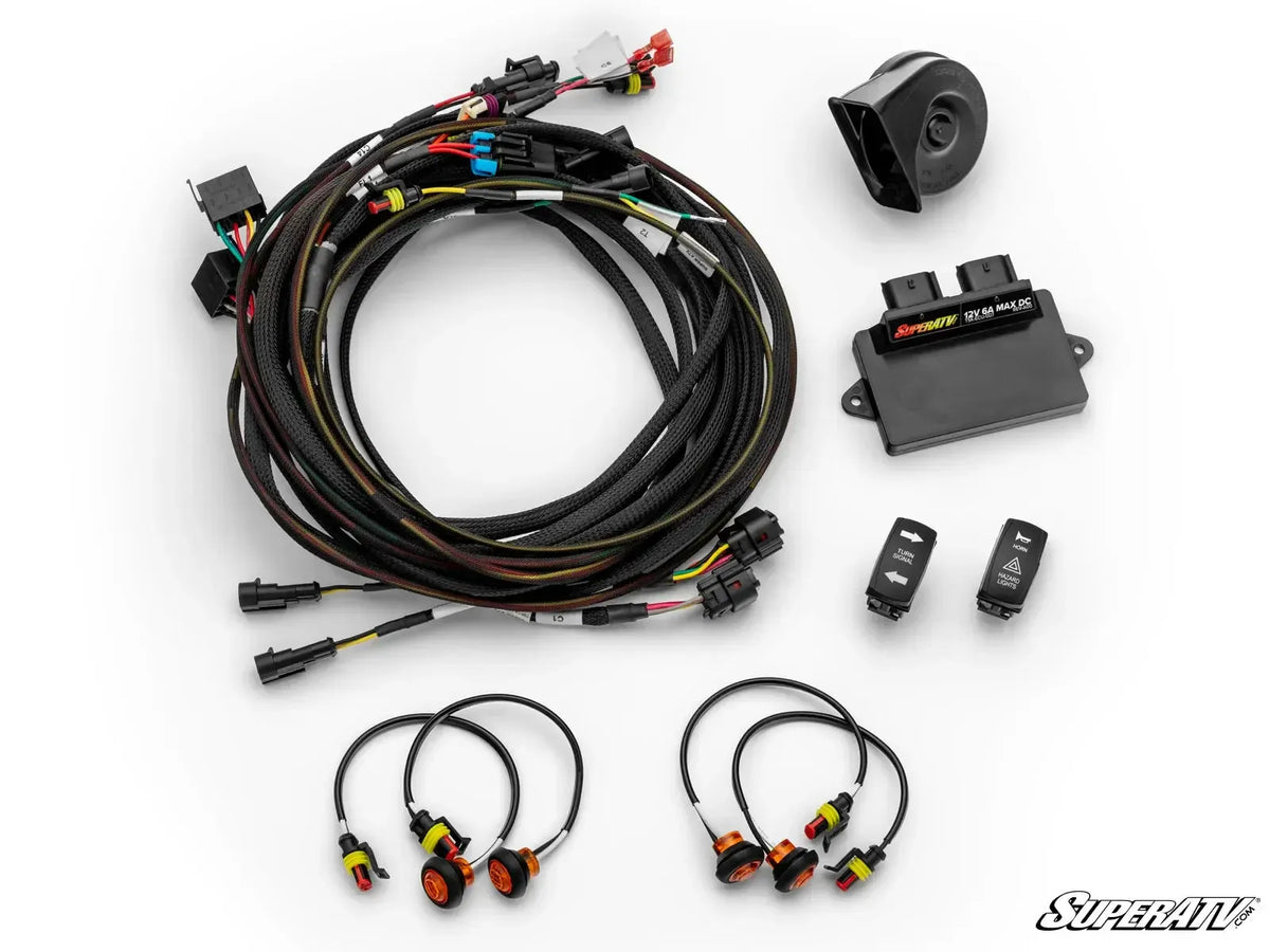POLARIS RZR XP 1000 DELUXE SELF-CANCELING TURN SIGNAL KIT-Street Legal Kit-Super ATV-Turn Signal Kit + 12&quot; LED Strip-Black Market UTV