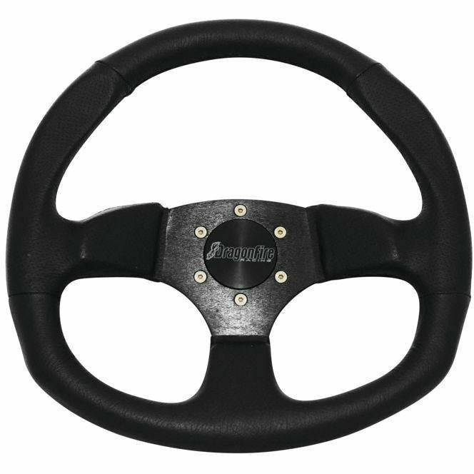 D SHAPED STEERING WHEEL 0&quot; OFFSET (VINYL)-Steering Wheel-Dragonfire Racing-Black Market UTV
