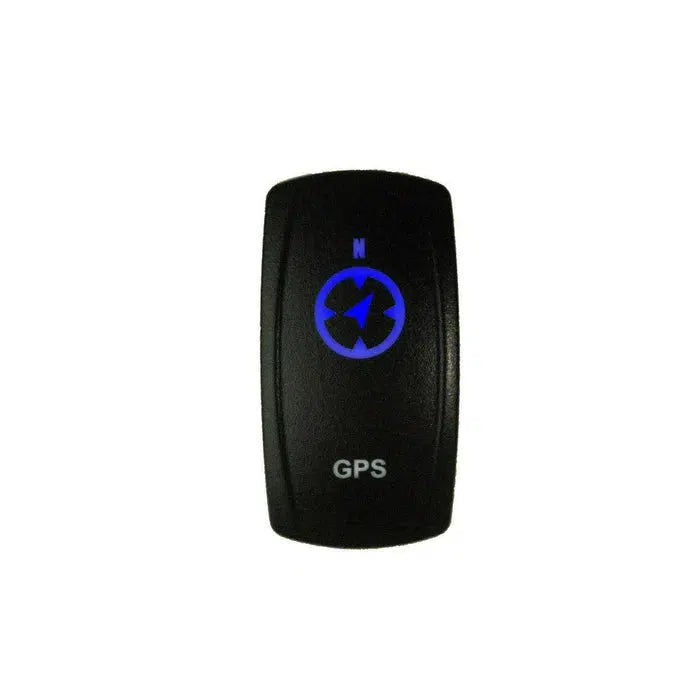 LASER-ETCHED DUAL LED GPS ON/OFF SWITCH-Switch-Dragonfire Racing-Blue-Black Market UTV