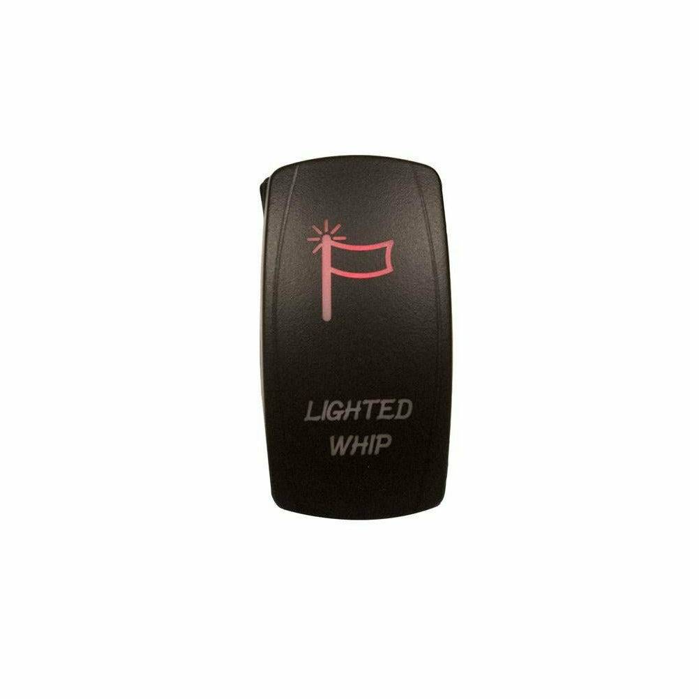 LASER-ETCHED DUAL LED LIGHTED WHIP ON/OFF SWITCH-Switch-Dragonfire Racing-Red-Black Market UTV