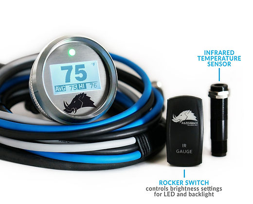 3.2 Dimmable Infrared Belt Temp Gauge-Belt Temp Gauge-Razorback-Snowmobile (5ft)-Silver-Do Not Need-Black Market UTV