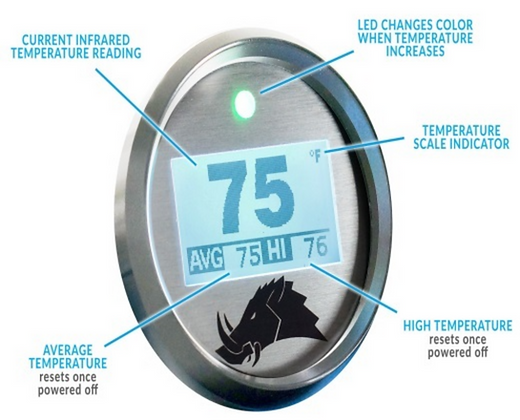 3.2 Dimmable Infrared Belt Temp Gauge-Belt Temp Gauge-Razorback-Snowmobile (5ft)-Silver-Do Not Need-Black Market UTV