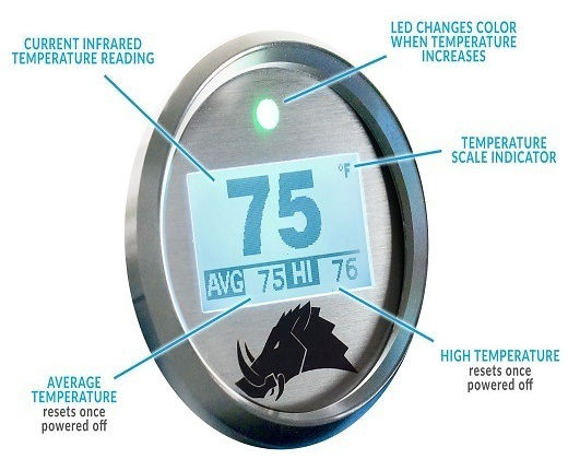 3.2 BLACKOUT Dimmable Infrared Belt Temp Gauge-Belt Temp Gauge-Razorback-15ft (4 Seater)-Obsidian Black-No Not Needed-Black Market UTV