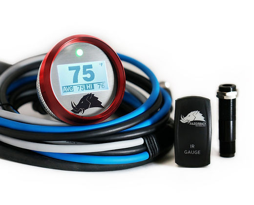3.2 Dimmable Infrared Belt Temp Gauge-Belt Temp Gauge-Razorback-Snowmobile (5ft)-Silver-Do Not Need-Black Market UTV