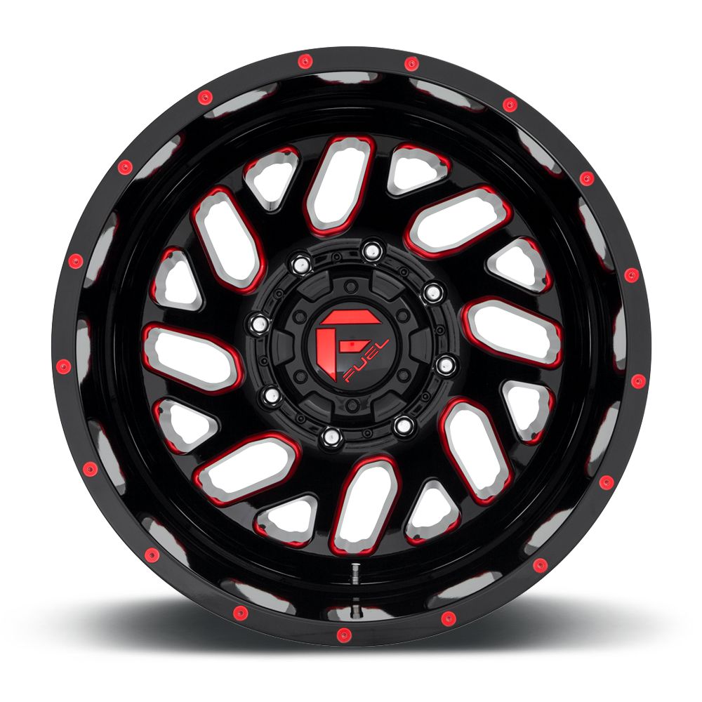 FUEL WHEELS TRITON (GLOSS BLACK RED TINTED CLEAR)-Wheels-Fuel Wheels-20&quot; diameter - 20X8.25 -240mm offset - 8X165.1 bolt pattern-Black Market UTV