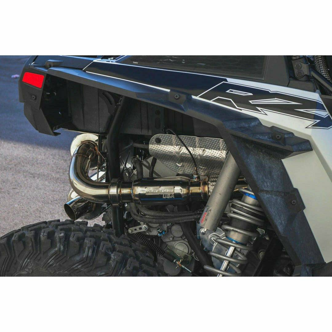 POLARIS RZR 3&quot; FULL TURBO BACK EXHAUST-Exhaust-Force Turbos-RZR XP Turbo-No Resonator-Black Market UTV