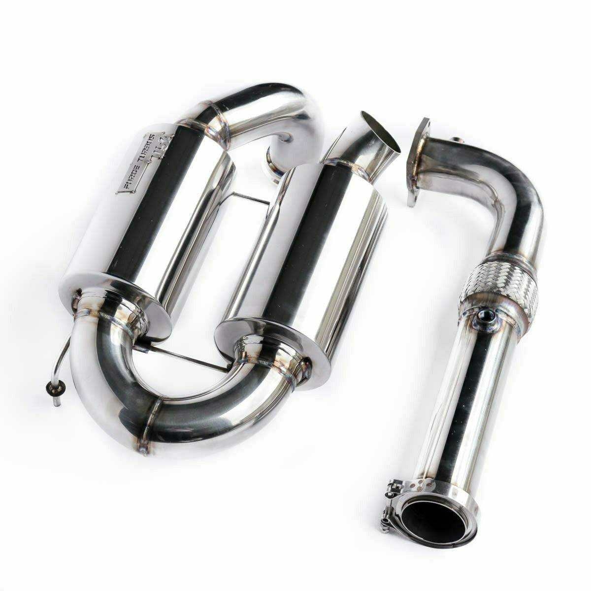 POLARIS RZR 3&quot; FULL TURBO BACK EXHAUST-Exhaust-Force Turbos-RZR XP Turbo-No Resonator-Black Market UTV