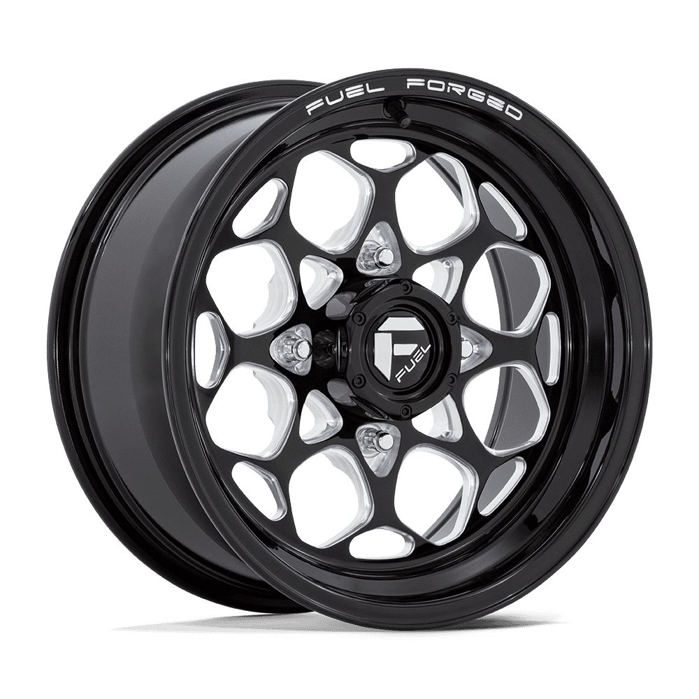 FUEL WHEELS SCEPTER UTV-Wheels-Fuel Wheels-GLOSS BLACK MILLED-15&quot; diameter - 15X7 10mm offset - 4X137 bolt pattern-Black Market UTV