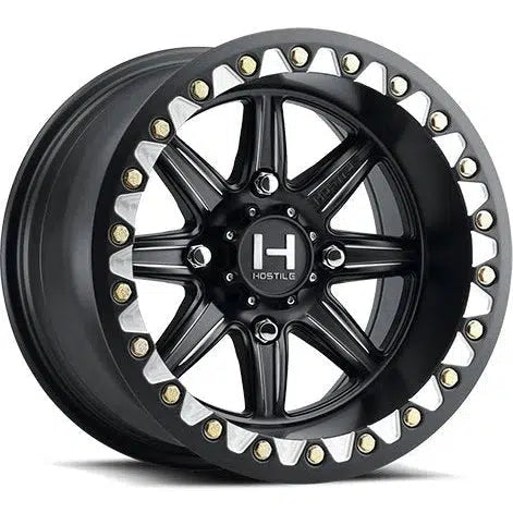 H309 ALPHA UTV BEADLOCK WHEEL (SATIN BLACK MILLED)-Wheels-Hostile-15x7 (13mm)-4x137-Black Market UTV