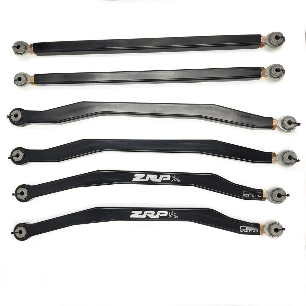 7075 72&quot; High Clearance Billet Radius MONSTER Rod Set (6) 3/4&quot; Heim-Radius Rods-ZRP-Black and Machined-Black Market UTV