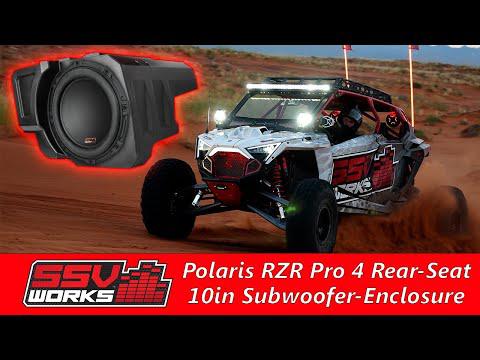 2020-2024 Polaris RZR Pro R/Turbo R/Pro XP 4 Rear-Seat 10in Subwoofer-Enclosure-Audio-SSV Works-Unloaded-Black Market UTV