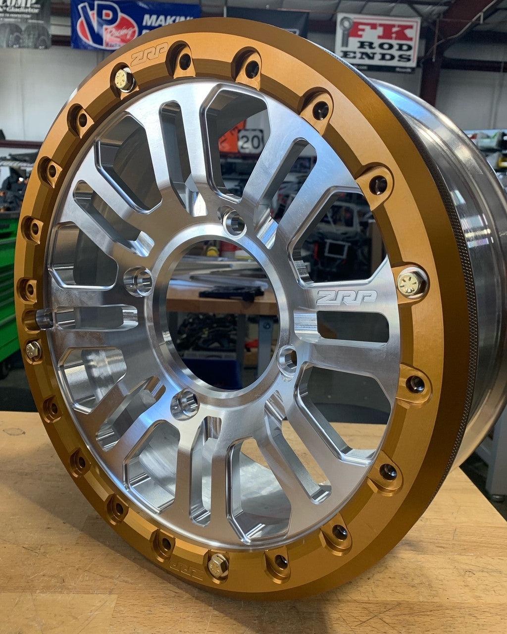 APEX Forged Beadlock Wheel 15&quot;x5.5&quot; Can Am 4x137 Bolt Pattern-Wheels-ZRP-4x137 (CAN-AM)-Aluminum-Gold-Black Market UTV