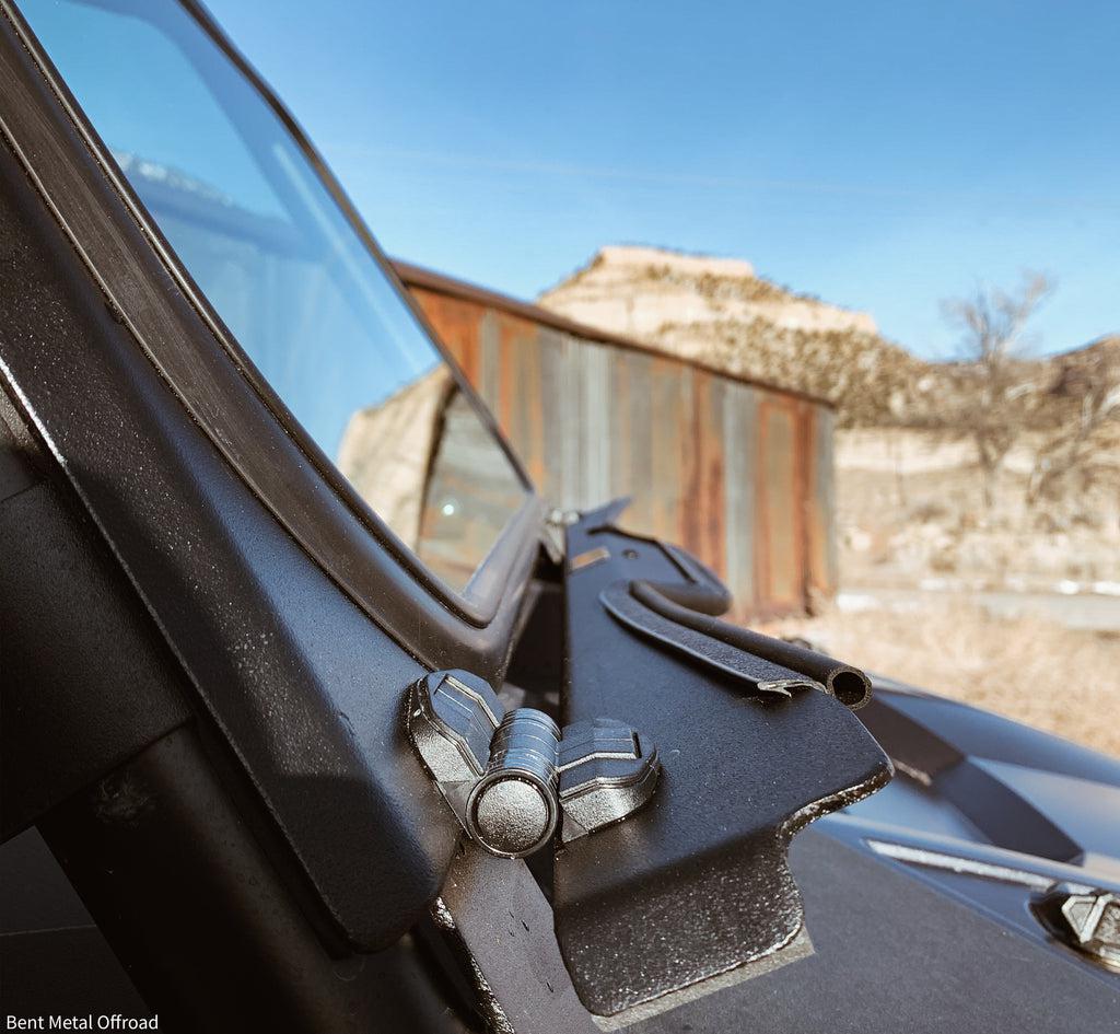 POLARIS RZR TURBO S VENTED GLASS WINDSHIELD-Windshield-Bent Metal Offroad-Black-Black Market UTV