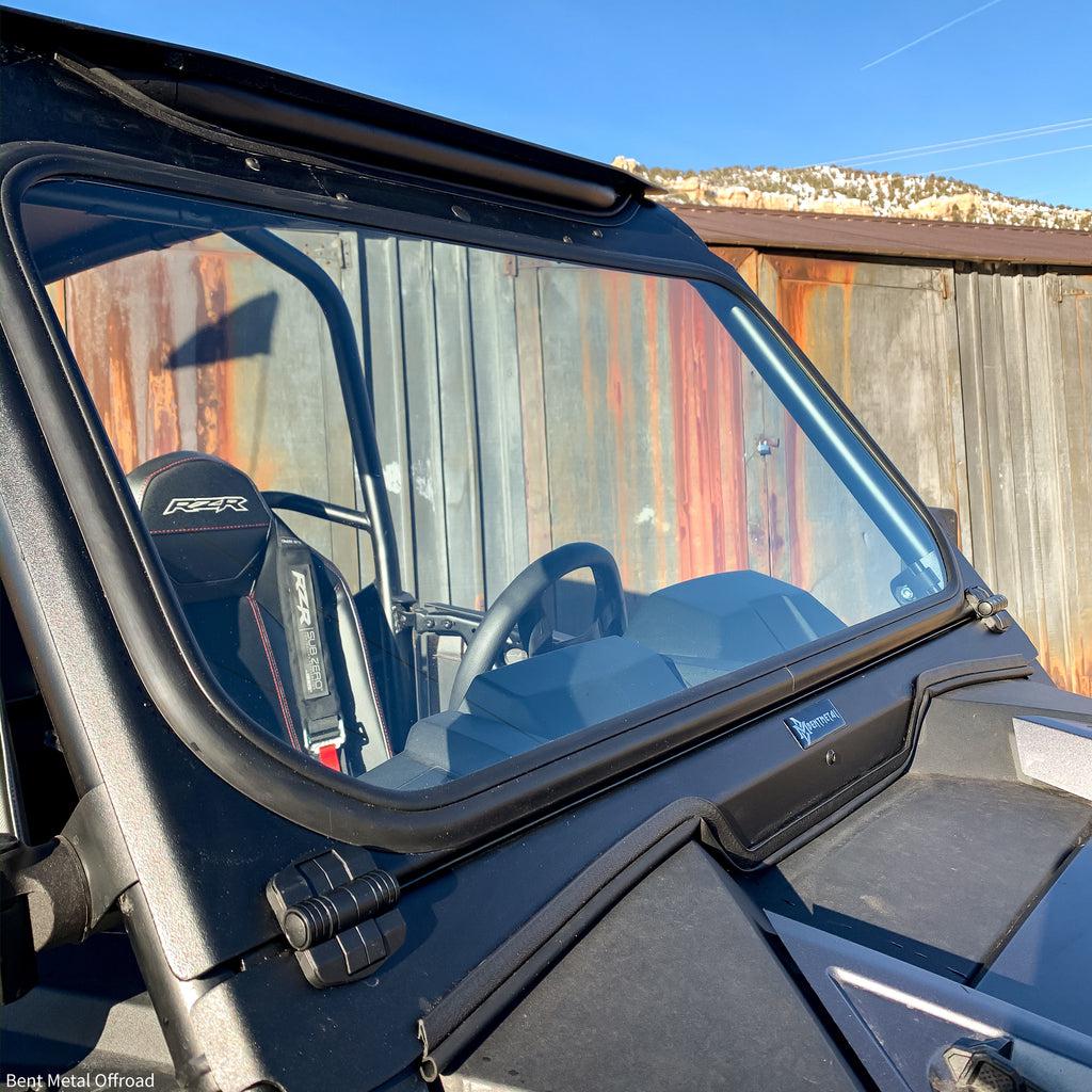 POLARIS RZR TURBO S VENTED GLASS WINDSHIELD-Windshield-Bent Metal Offroad-Black-Black Market UTV