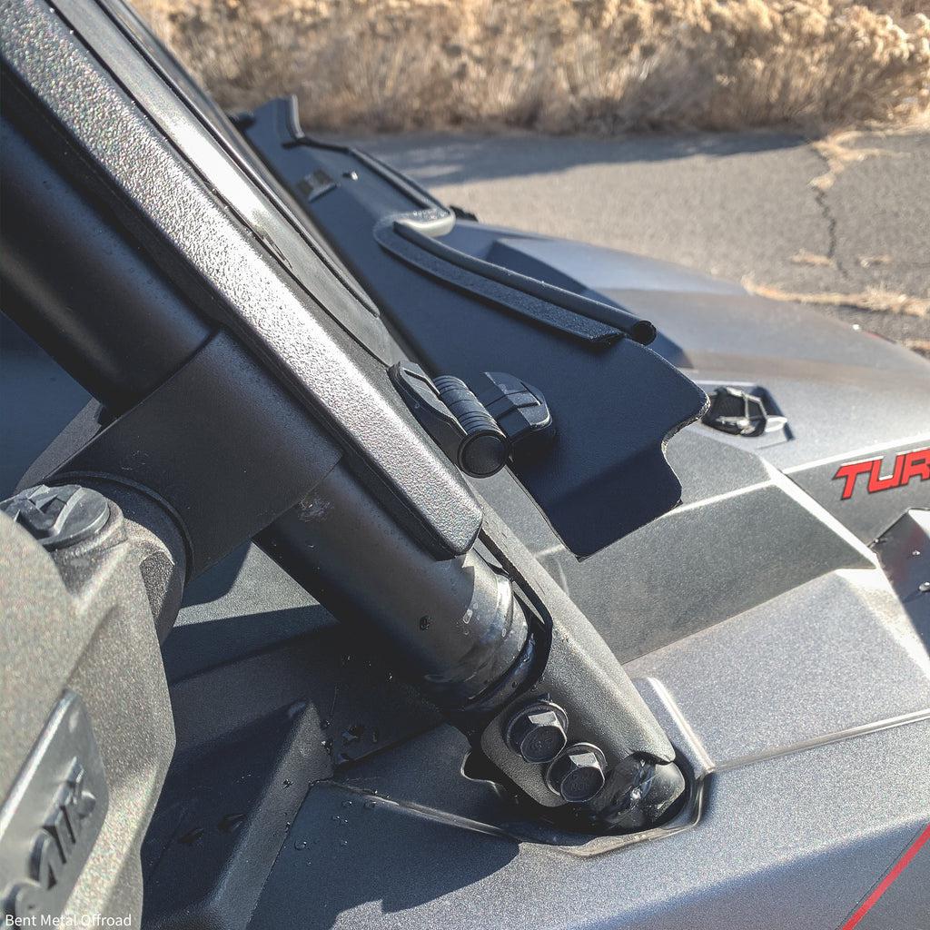 POLARIS RZR TURBO S VENTED GLASS WINDSHIELD-Windshield-Bent Metal Offroad-Black-Black Market UTV