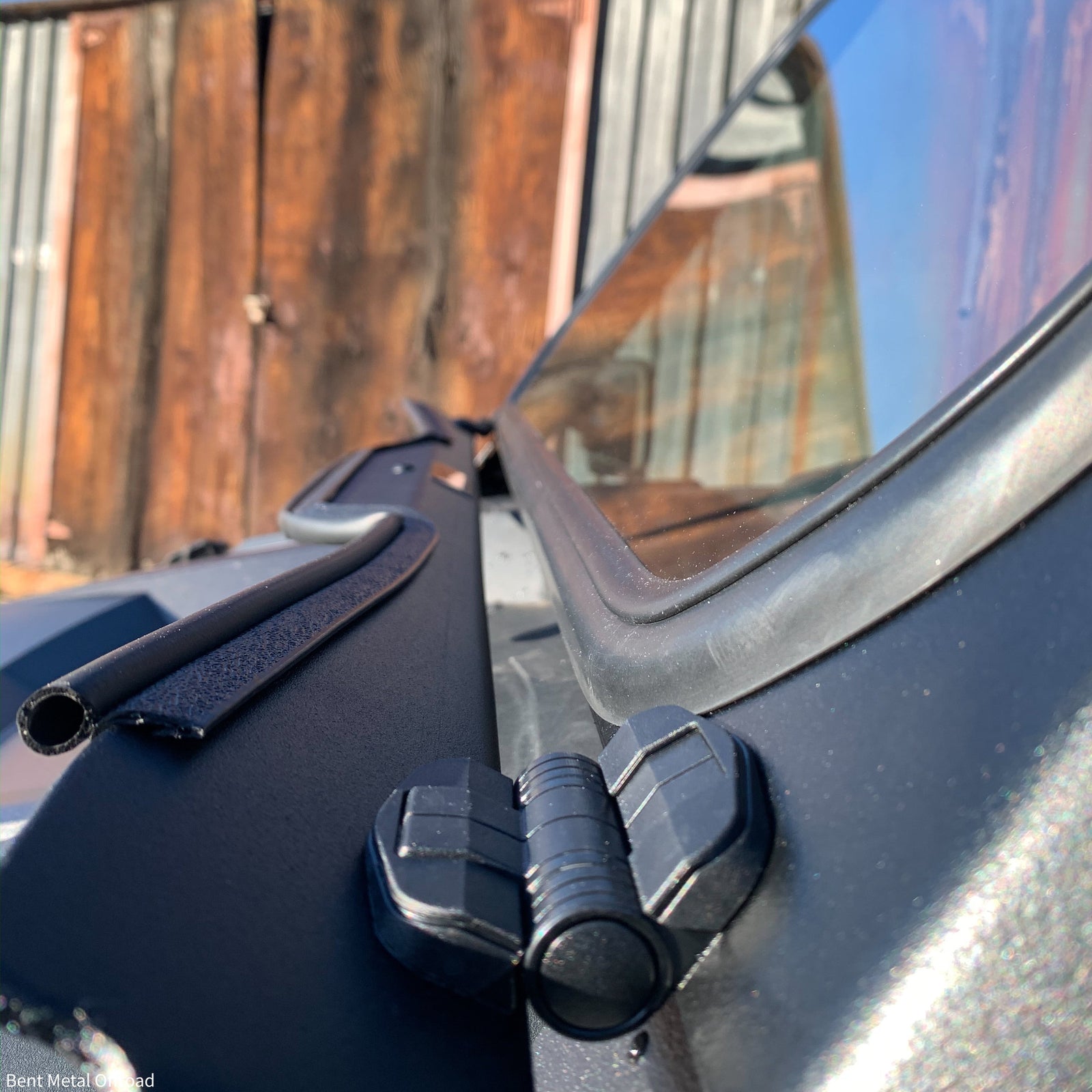 Polaris RZR Turbo S Vented Glass Windshield-Windshield-Bent Metal Off-Road-Black-Black Market UTV