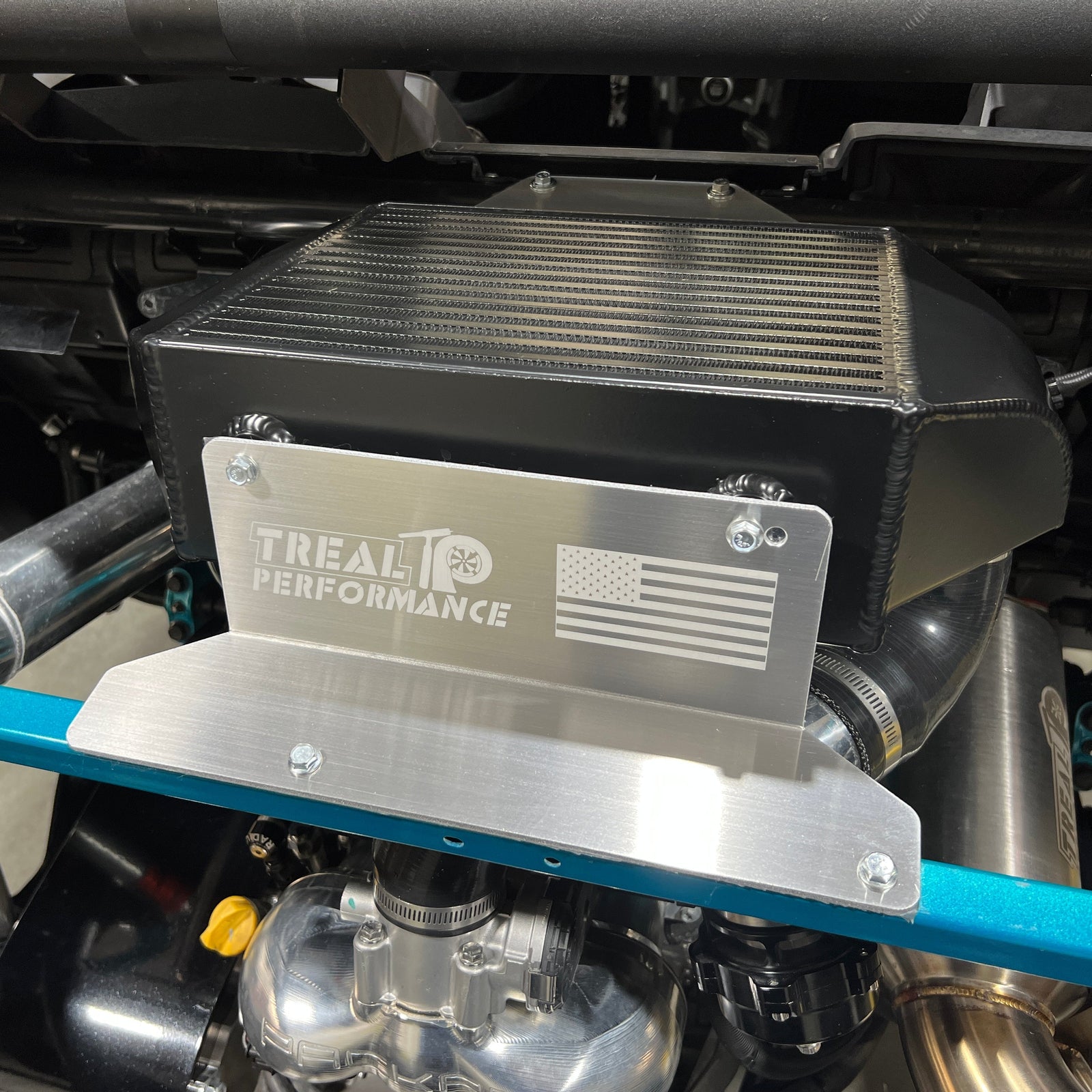 Treal Performance | 2017-2025 Can-Am X3 Bed Delete Intercooler Mount Brackets-Intercoolers-Treal Performance B2B-Raw aluminum-Black Market UTV