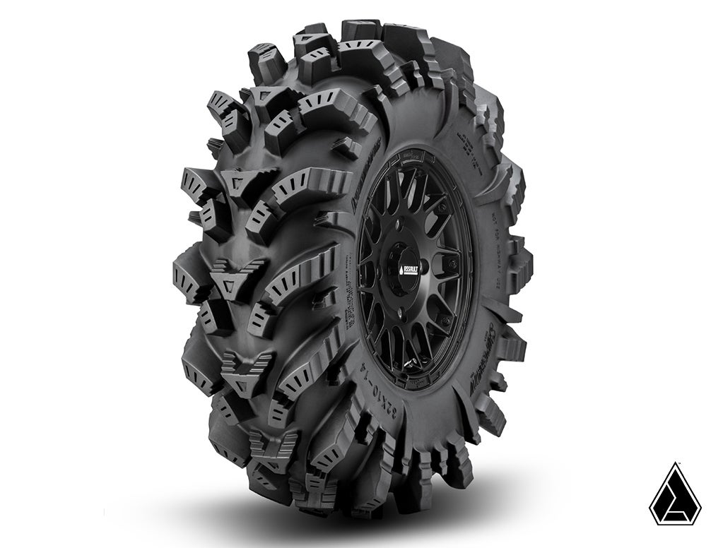 Intimidator Tires 34x10x15 on 15&quot; Satin Black Hellfire Wheels 4/136 Pattern-Wheels-Super ATV-Black Market UTV