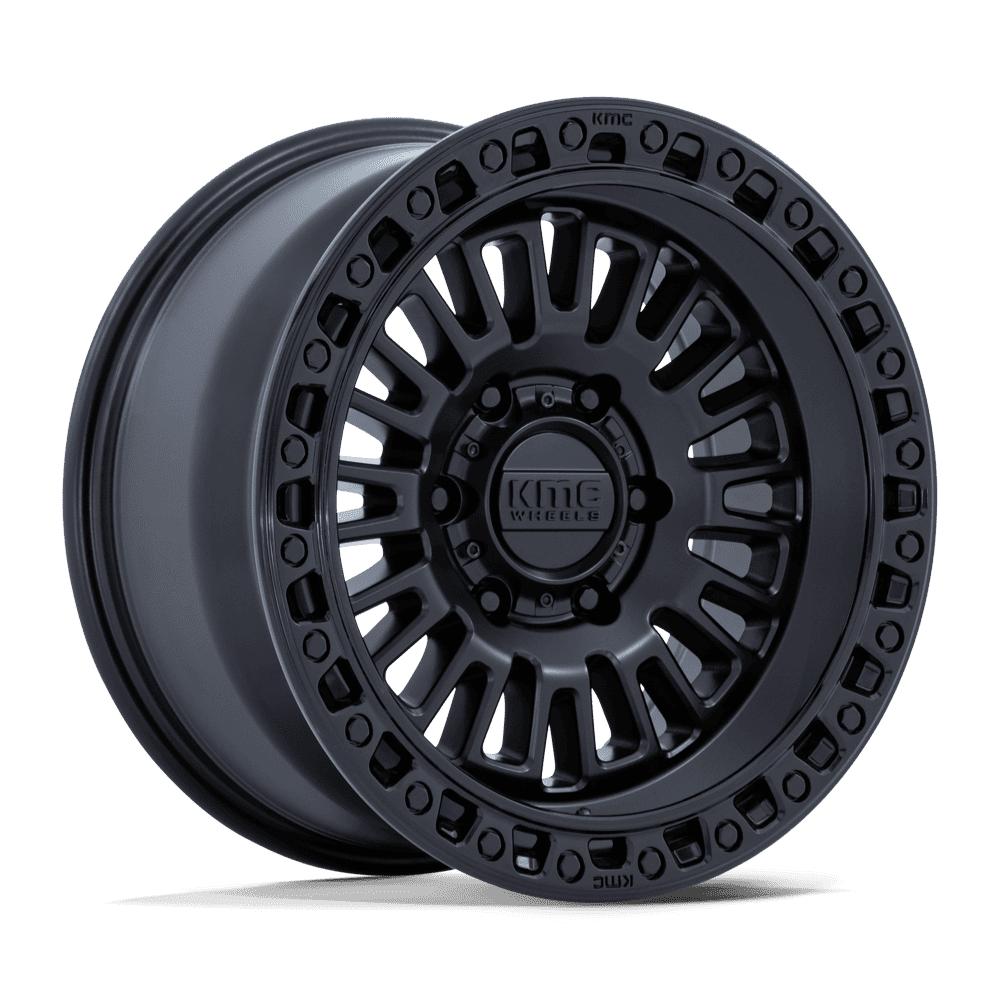 KMC KM554 Aztec-Wheels-KMC-MATTE BLACK W/ GLOSS BLACK LIP-17" diameter - 17X8.5 0mm offset - 5X127 bolt pattern-Black Market UTV