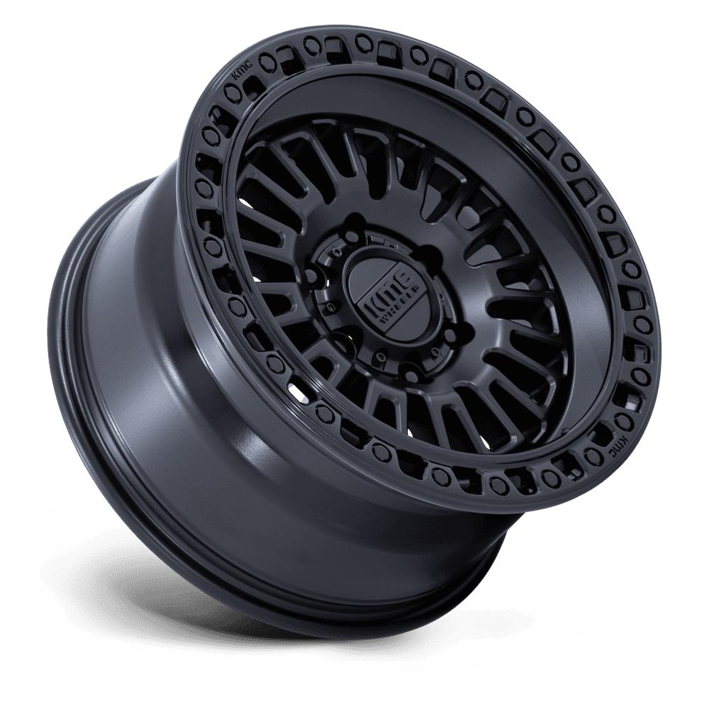 KMC KM554 Aztec-Wheels-KMC-MATTE BLACK W/ GLOSS BLACK LIP-17" diameter - 17X8.5 0mm offset - 5X127 bolt pattern-Black Market UTV