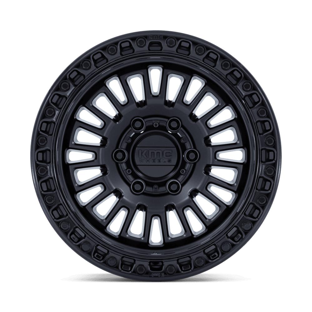 KMC KM554 Aztec-Wheels-KMC-MATTE BLACK W/ GLOSS BLACK LIP-17&quot; diameter - 17X8.5 0mm offset - 5X127 bolt pattern-Black Market UTV