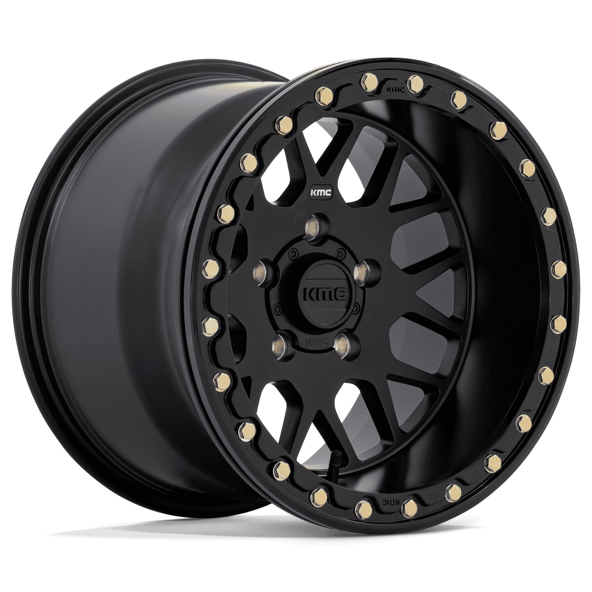 KMC WHEELS GRENADE BEADLOCK-Wheels-KMC-SATIN BLACK-14" diameter - 14X10 00mm offset - 4X137 bolt pattern-Black Market UTV