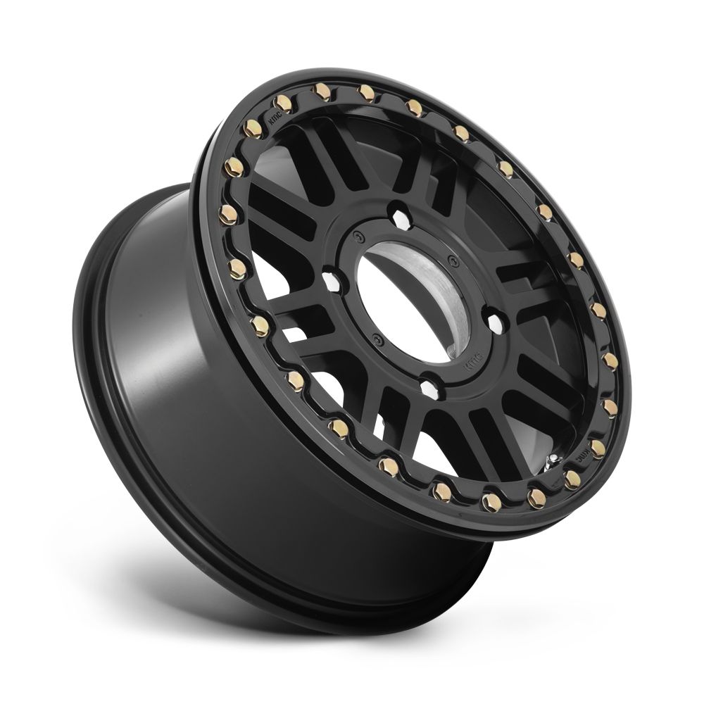 KMC Wheels - Cage Beadlock-Wheels-KMC-SATIN BLACK W/ GLOSS BLACK RING-15&quot; diameter - 15X10 00mm offset - 4X137 bolt pattern-Black Market UTV