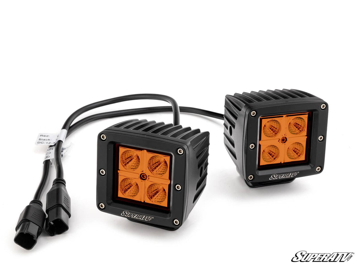 3&quot; LED CUBE LIGHTS-Lighting Pods-Super ATV-Amber-No Additional Brackets-Black Market UTV