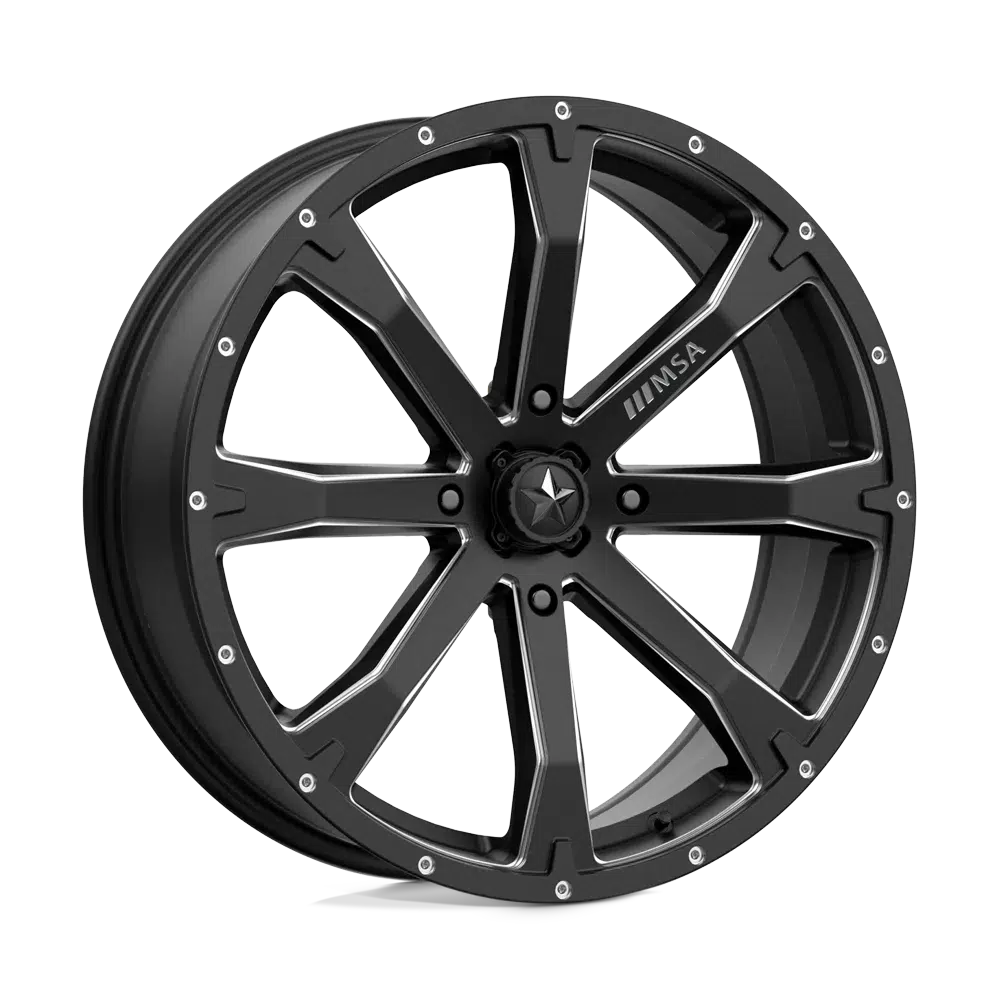 MSA BOUNTY WHEEL-Wheels-MSA-SATIN BLACK MILLED-20&quot; diameter - 20X7 10mm offset - 4X137 bolt pattern-Black Market UTV