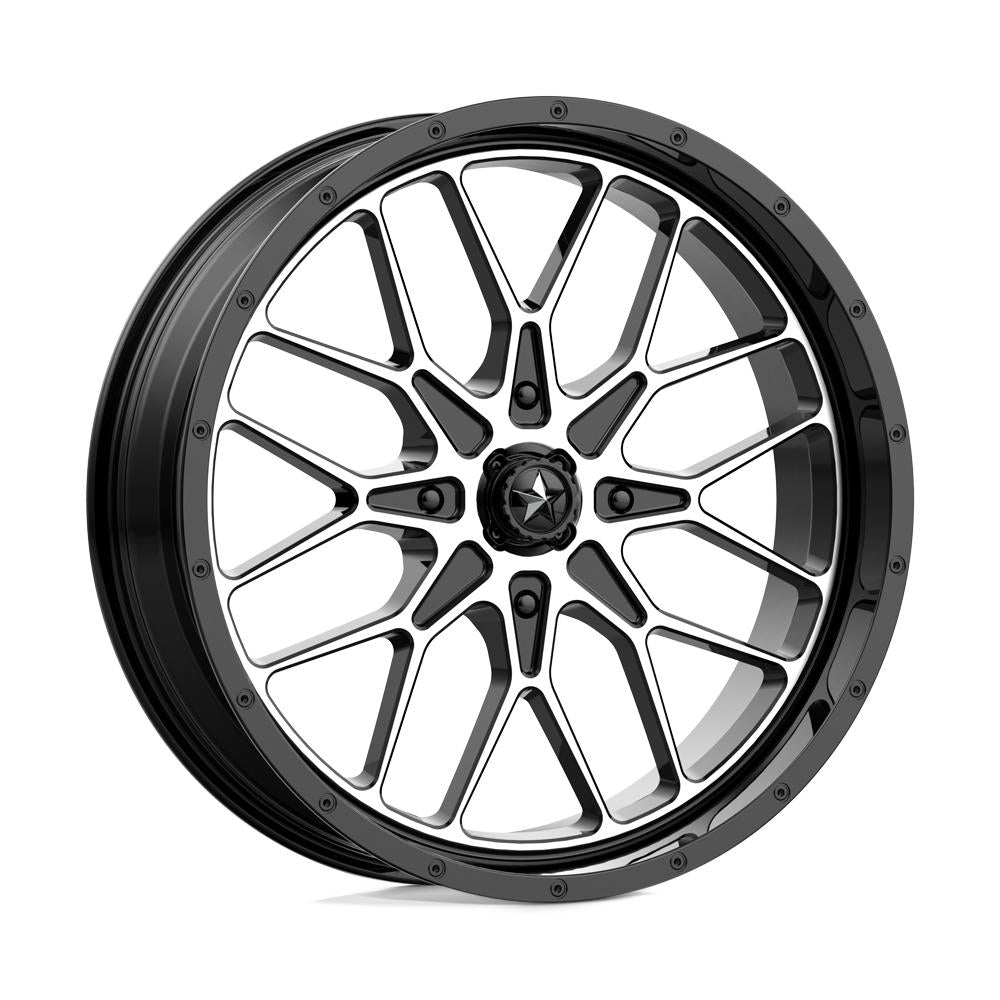 MSA PORTAL WHEEL-Wheels-MSA-GLOSS BLACK MACHINED-14&quot; diameter - 14X7 10mm offset - 4X110 bolt pattern-Black Market UTV