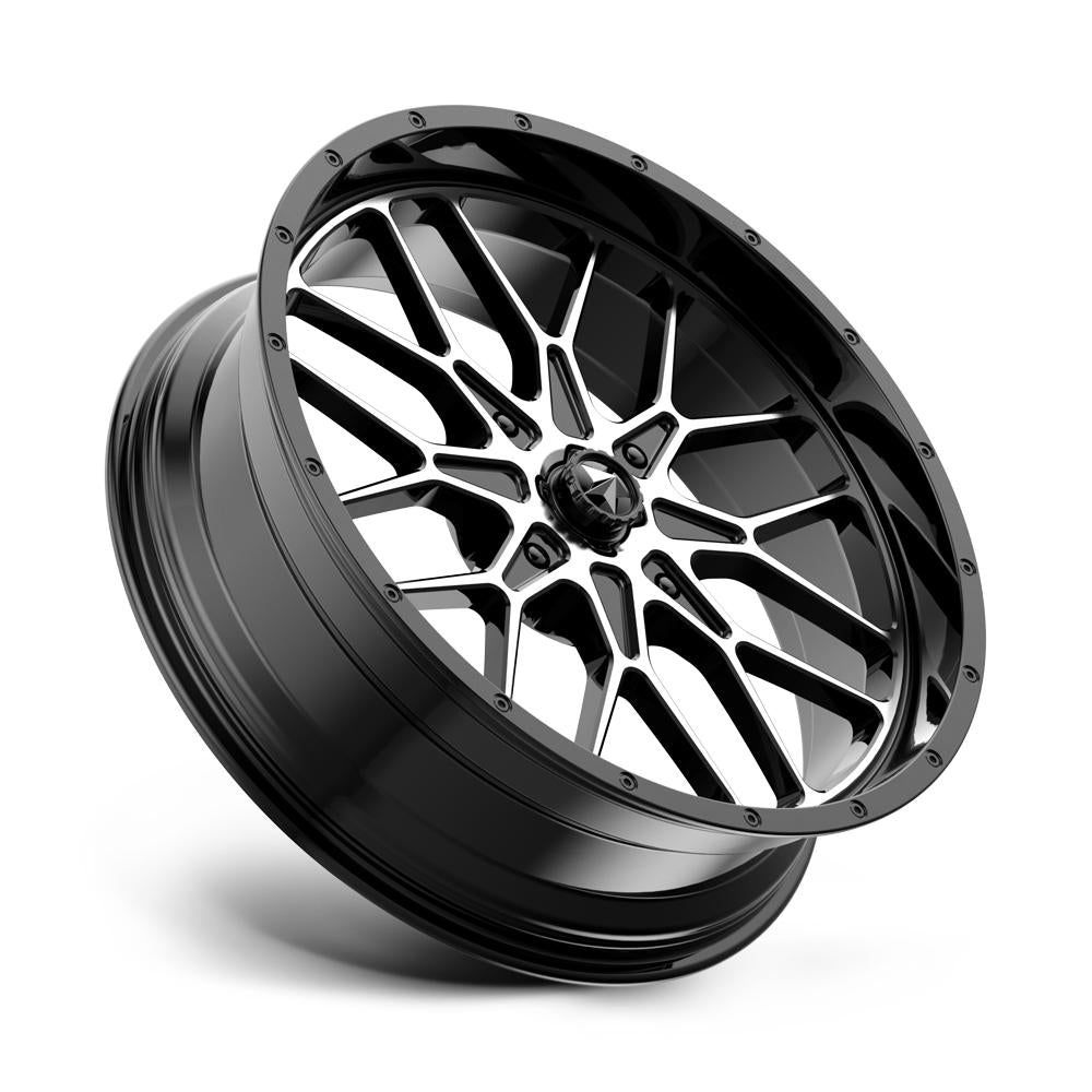 MSA PORTAL WHEEL-Wheels-MSA-GLOSS BLACK MILLED-14&quot; diameter - 14X7 10mm offset - 4X110 bolt pattern-Black Market UTV